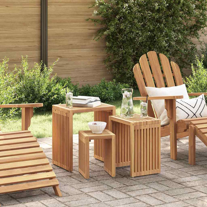 Nest af Sideborde 3 pcs Brun 33 x 44.5 x 51 cm Massivt teaktræ