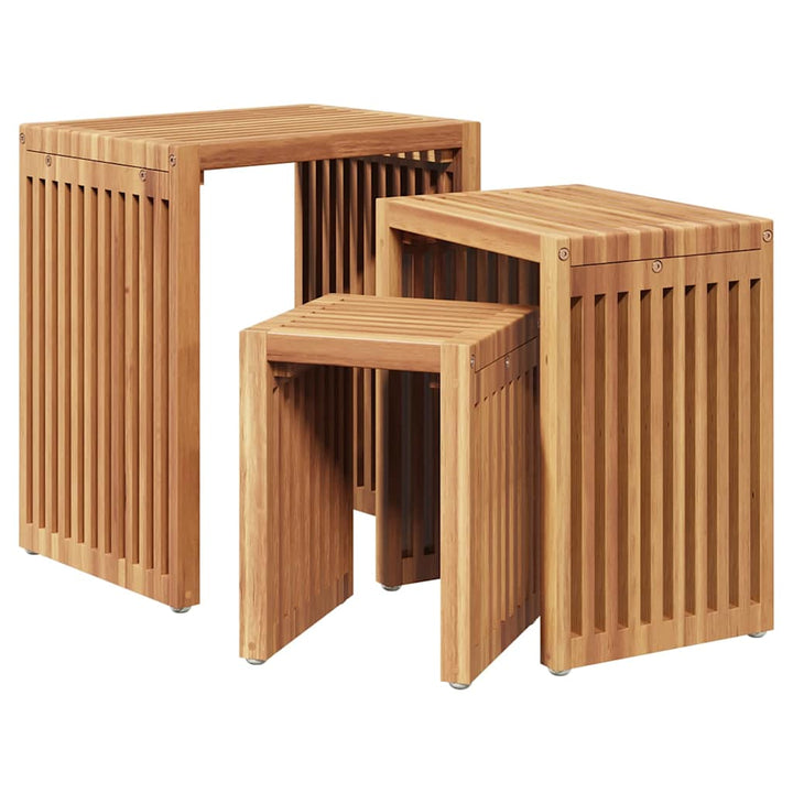 Nest af Sideborde 3 pcs Brun 33 x 44.5 x 51 cm Massivt teaktræ