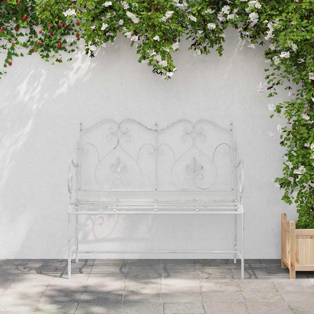 Havebænk Hvid 104 x 54 x 93cm Stål