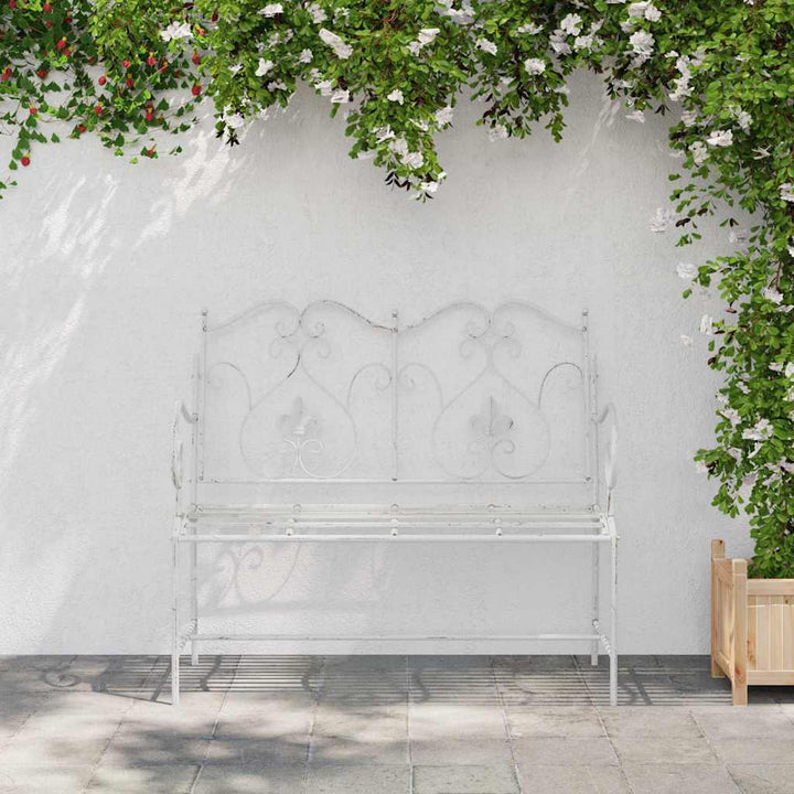 Havebænk Hvid 104 x 54 x 93cm Stål