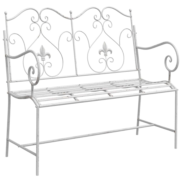 Havebænk Hvid 104 x 54 x 93cm Stål