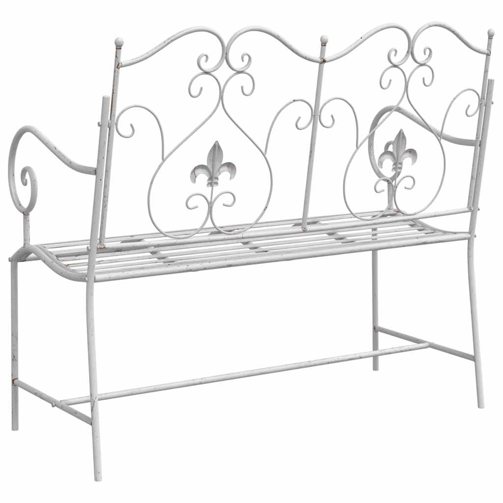 Havebænk Hvid 104 x 54 x 93cm Stål