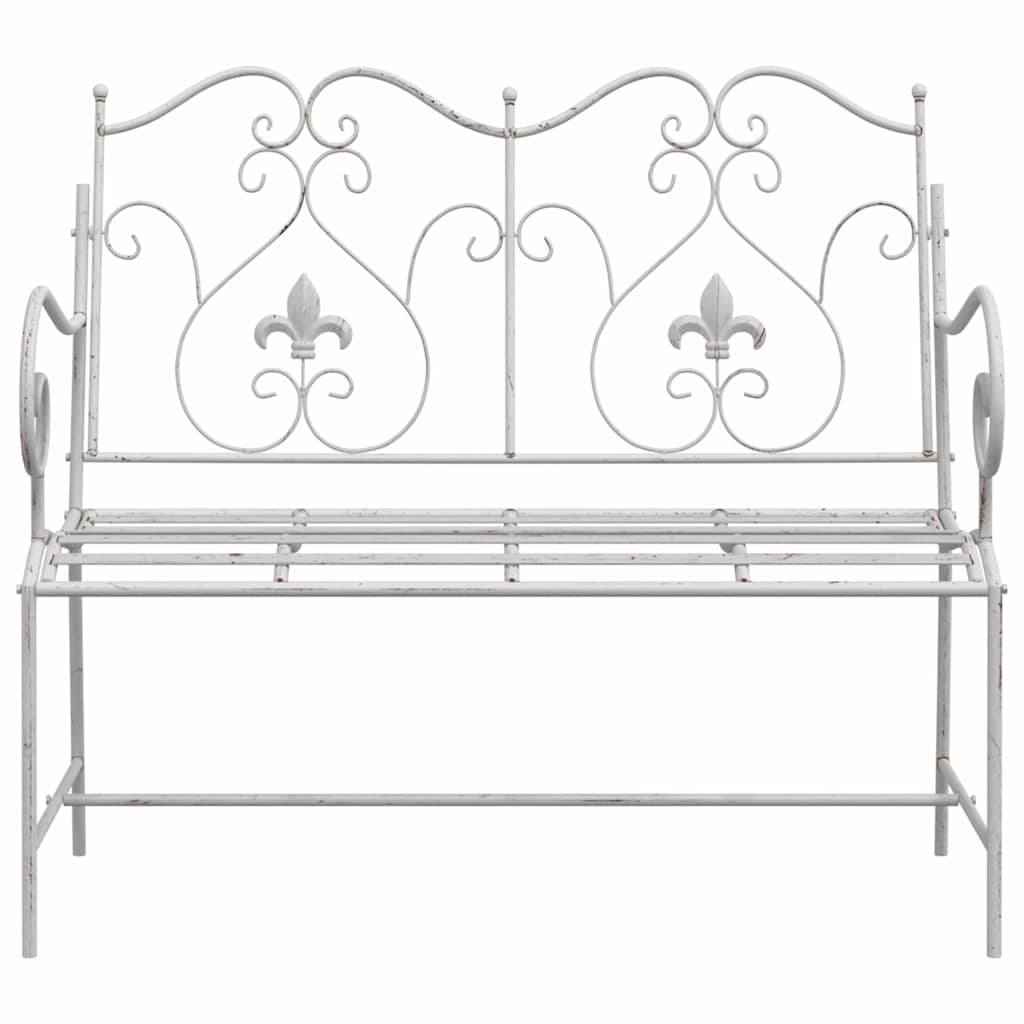 Havebænk Hvid 104 x 54 x 93cm Stål