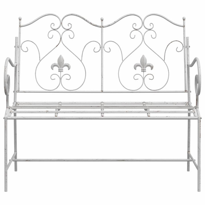 Havebænk Hvid 104 x 54 x 93cm Stål