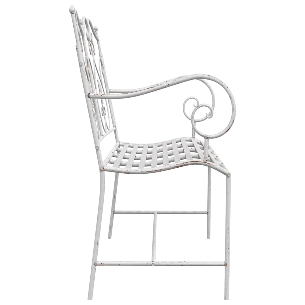 Havebænk Hvid 104 x 54 x 93cm Stål