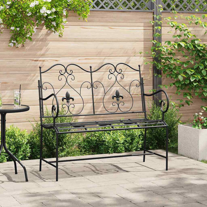 Havebænk Sort 104 x 54 x 93cm Stål