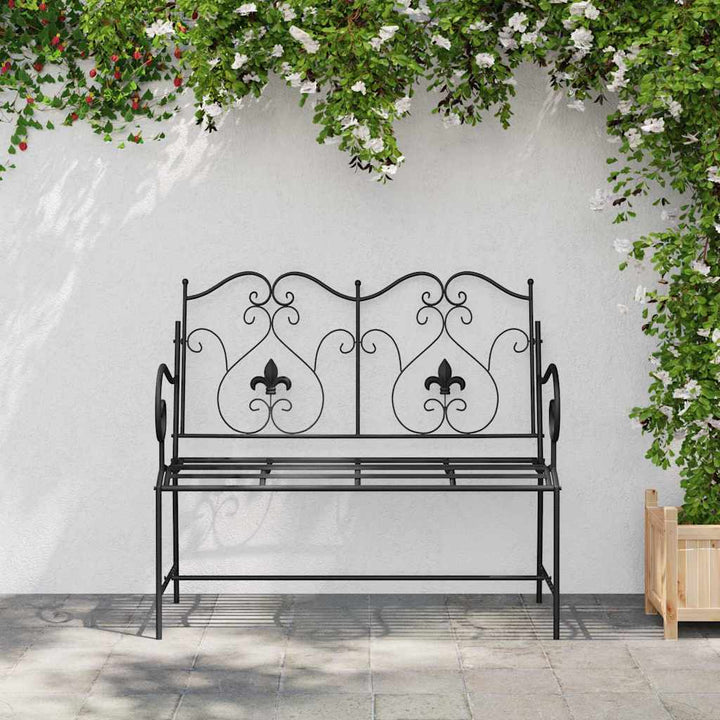 Havebænk Sort 104 x 54 x 93cm Stål
