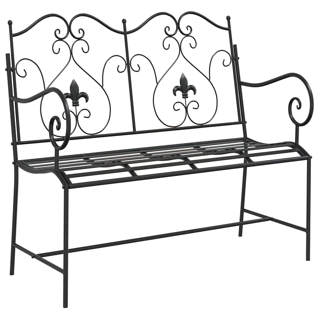 Havebænk Sort 104 x 54 x 93cm Stål