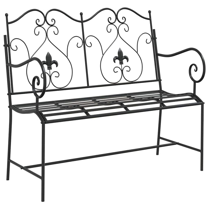 Havebænk Sort 104 x 54 x 93cm Stål