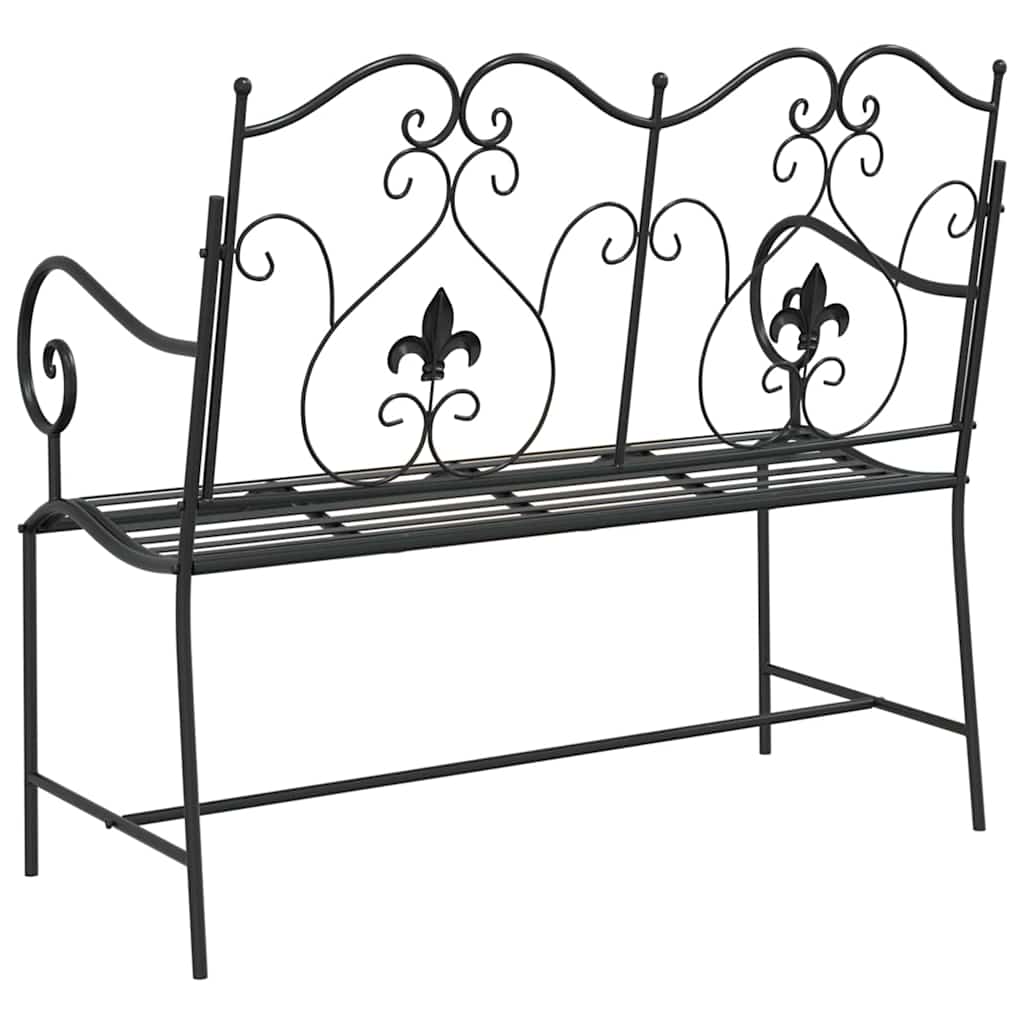 Havebænk Sort 104 x 54 x 93cm Stål