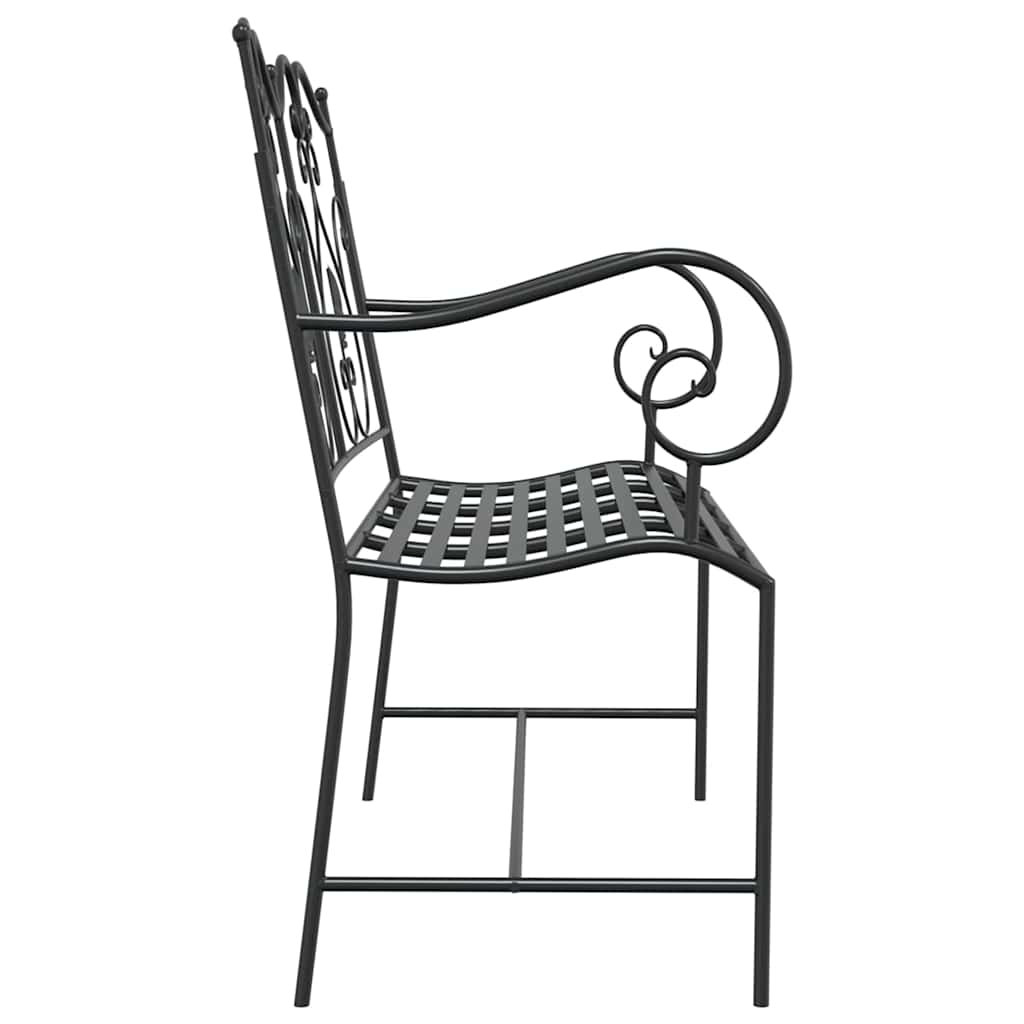 Havebænk Sort 104 x 54 x 93cm Stål