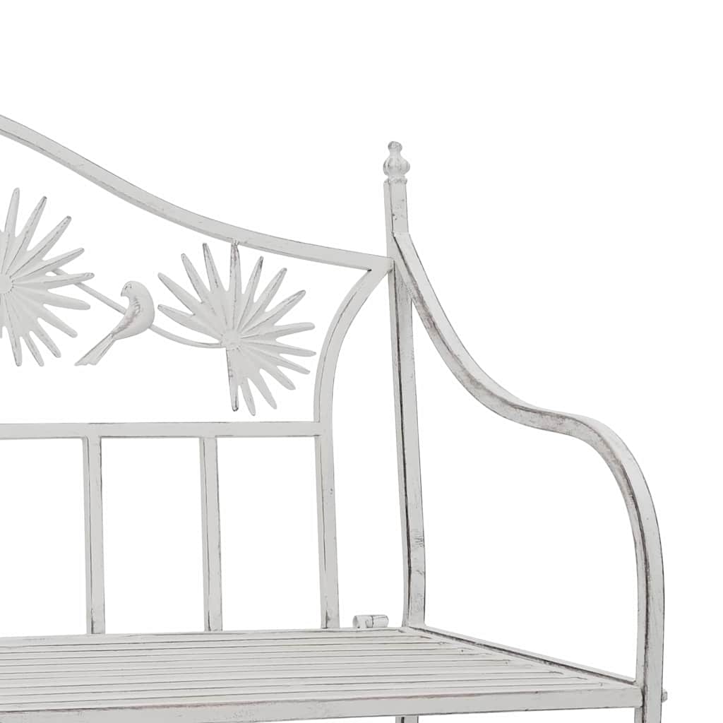 Havebænk Hvid 104 x 54 x 93cm Stål