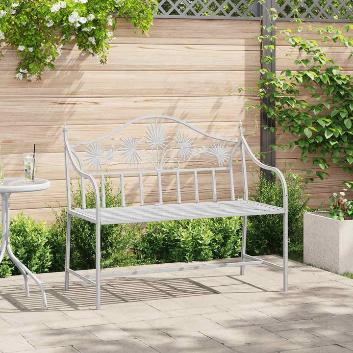 Havebænk Hvid 104 x 54 x 93cm Stål
