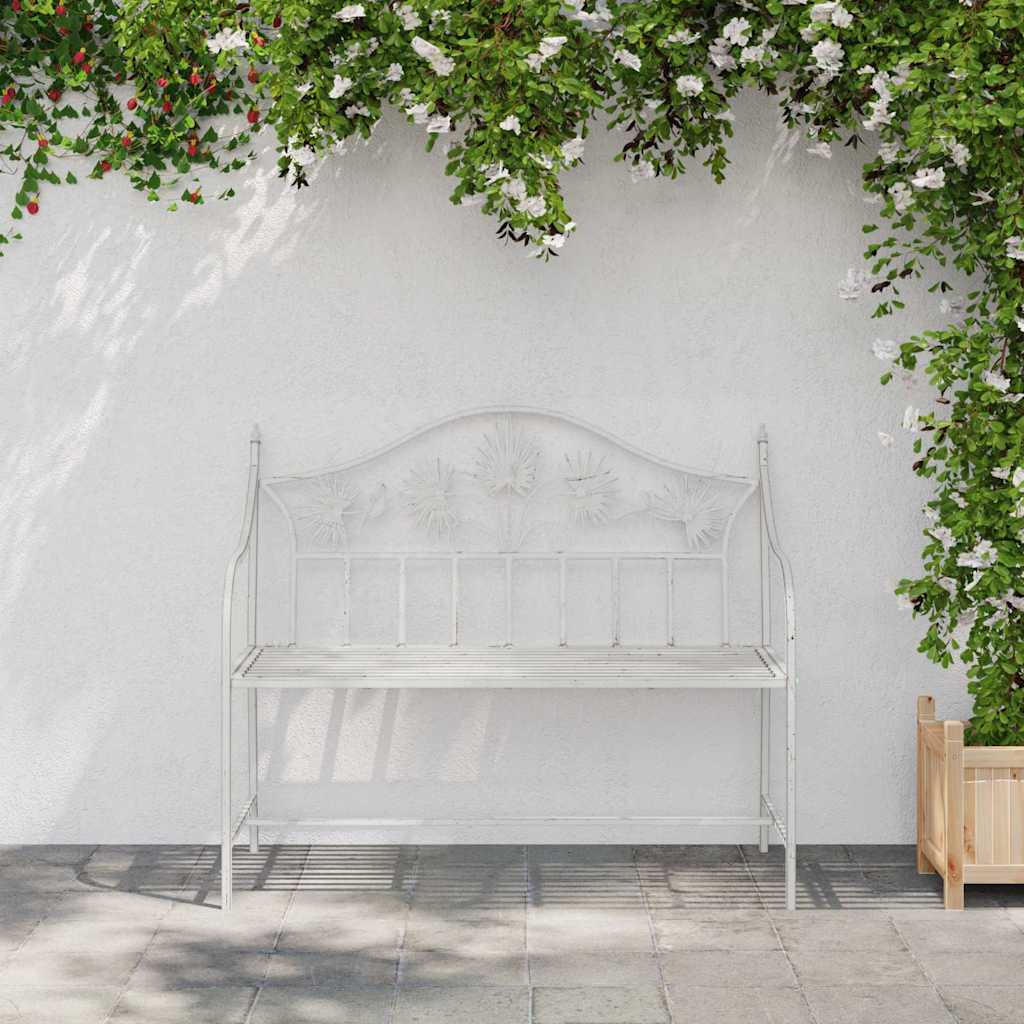 Havebænk Hvid 104 x 54 x 93cm Stål