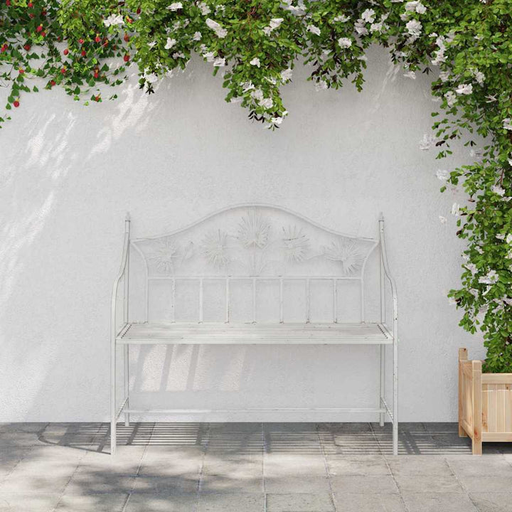 Havebænk Hvid 104 x 54 x 93cm Stål