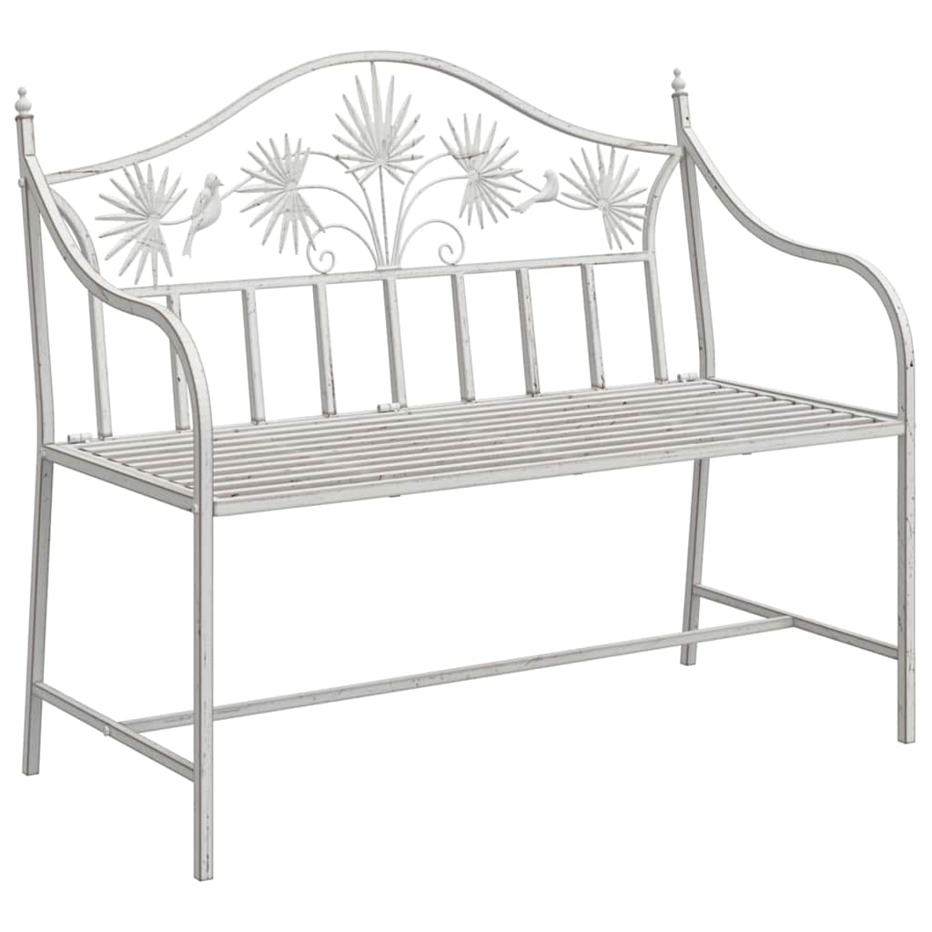 Havebænk Hvid 104 x 54 x 93cm Stål