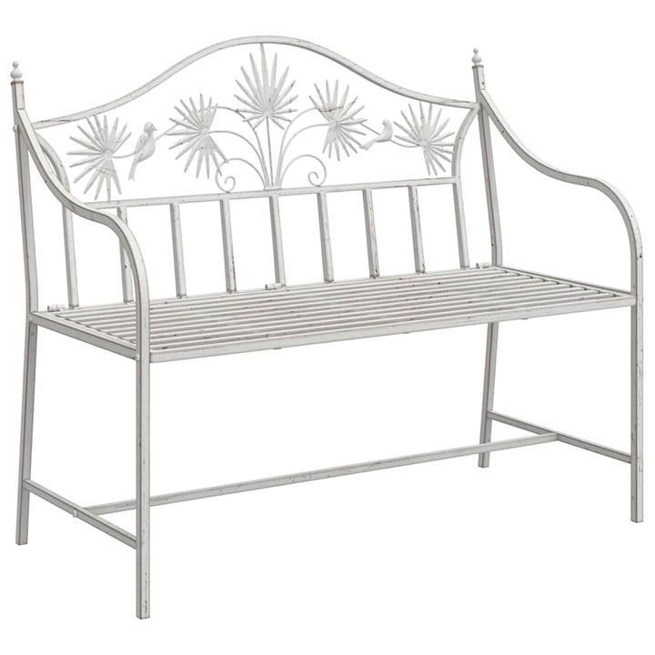 Havebænk Hvid 104 x 54 x 93cm Stål