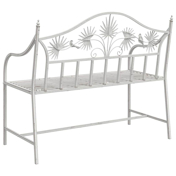 Havebænk Hvid 104 x 54 x 93cm Stål