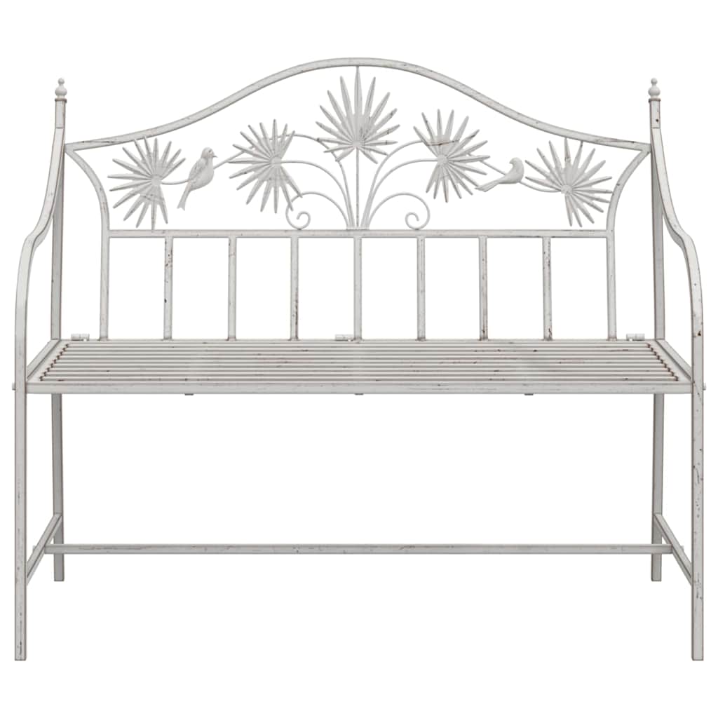 Havebænk Hvid 104 x 54 x 93cm Stål