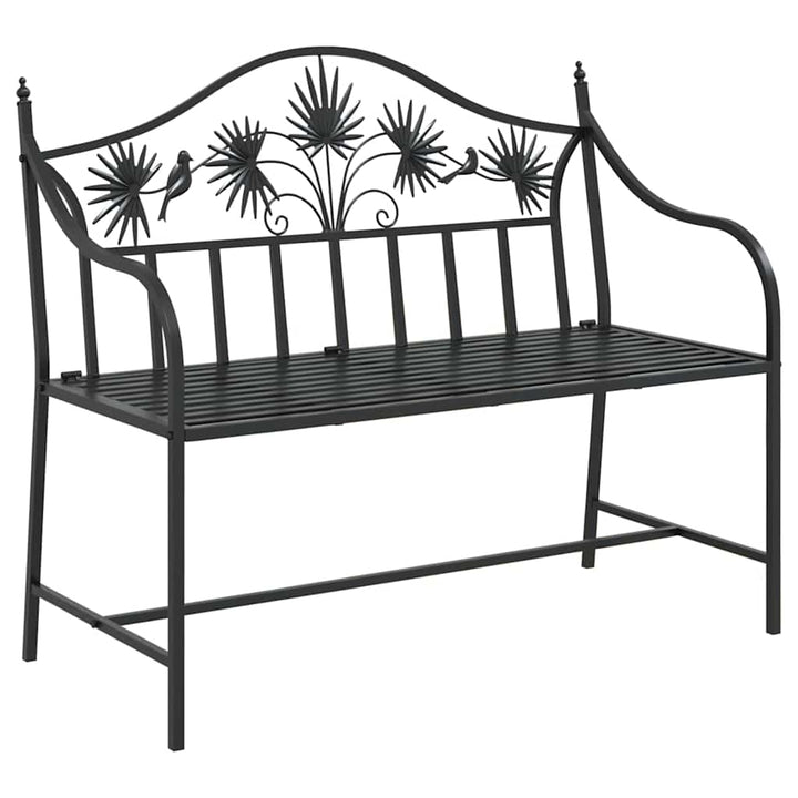 Havebænk Sort 104 x 54 x 93cm Stål
