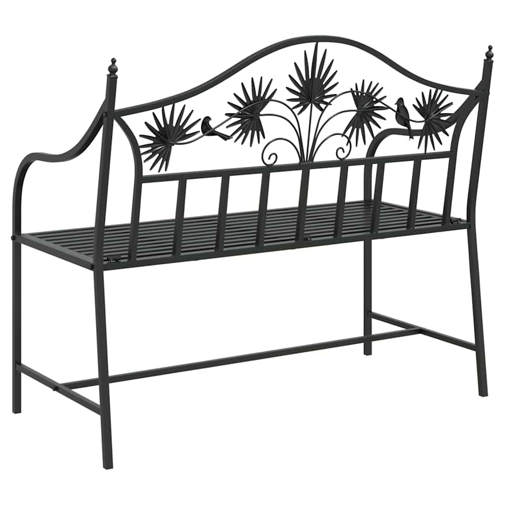 Havebænk Sort 104 x 54 x 93cm Stål
