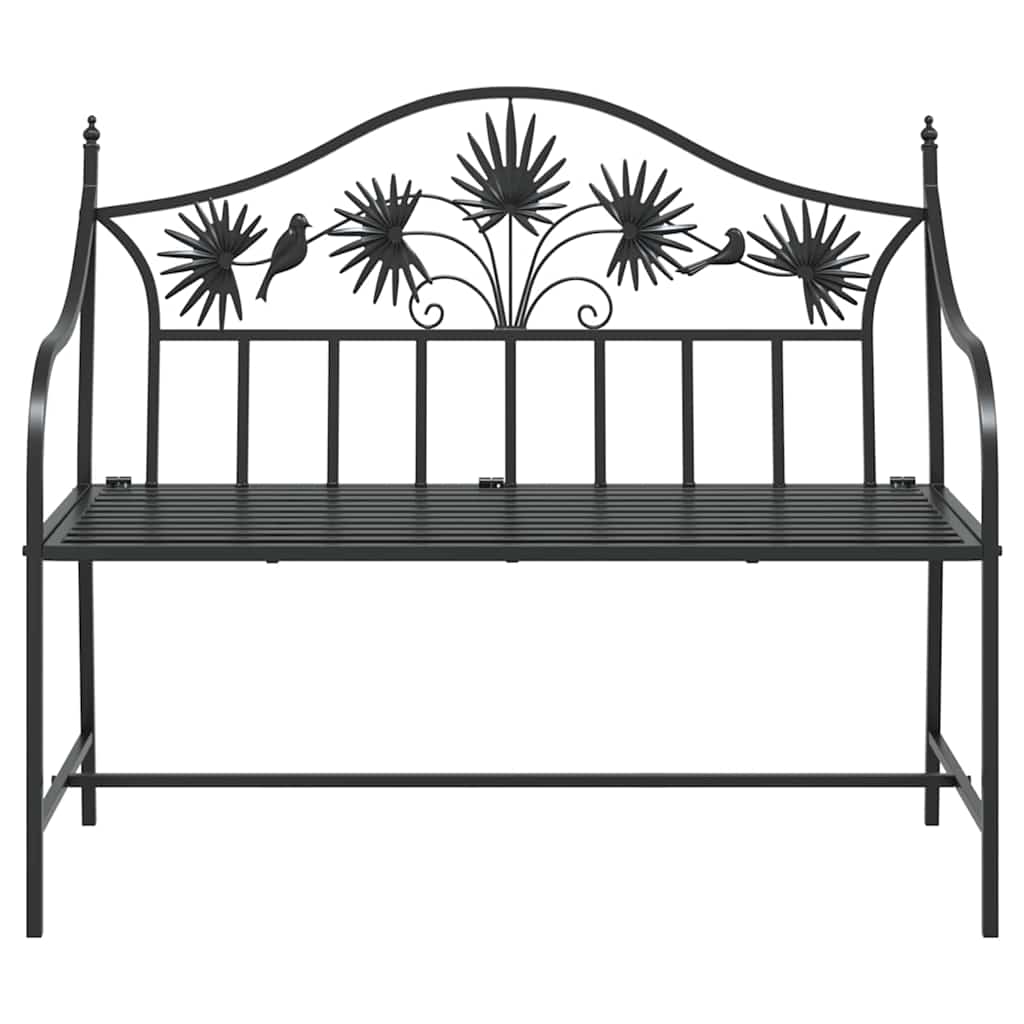 Havebænk Sort 104 x 54 x 93cm Stål