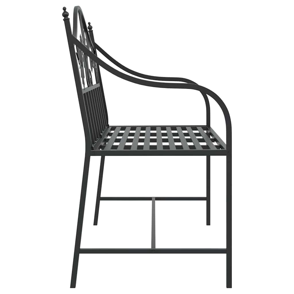 Havebænk Sort 104 x 54 x 93cm Stål