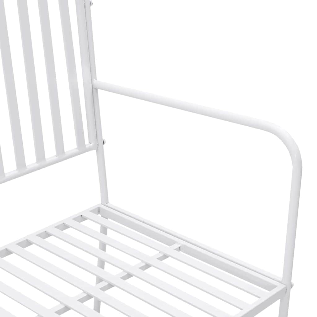 Havebænk Hvid 104 x 54 x 93cm Stål
