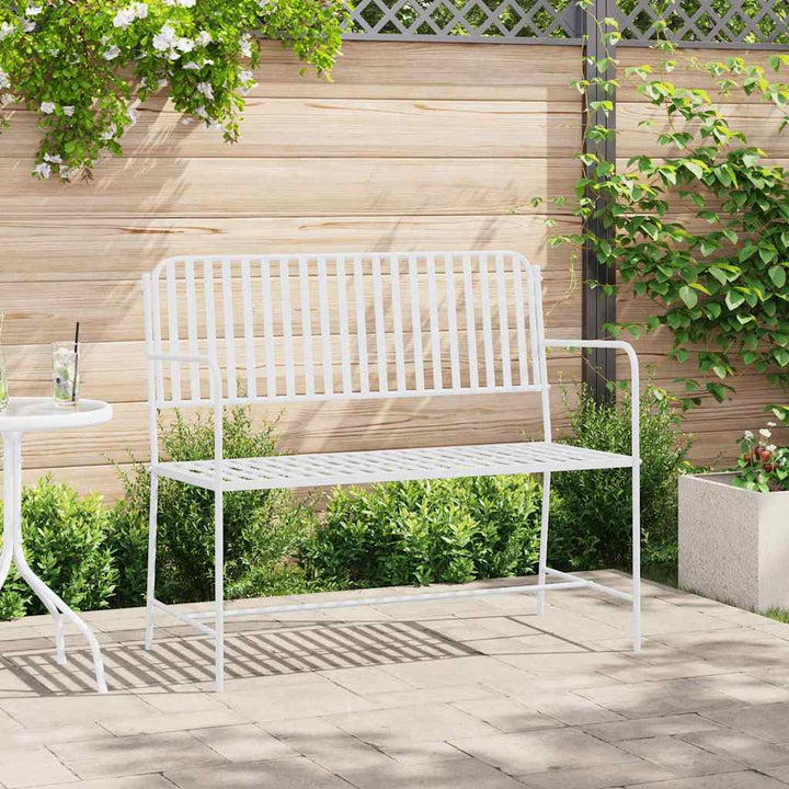 Havebænk Hvid 104 x 54 x 93cm Stål