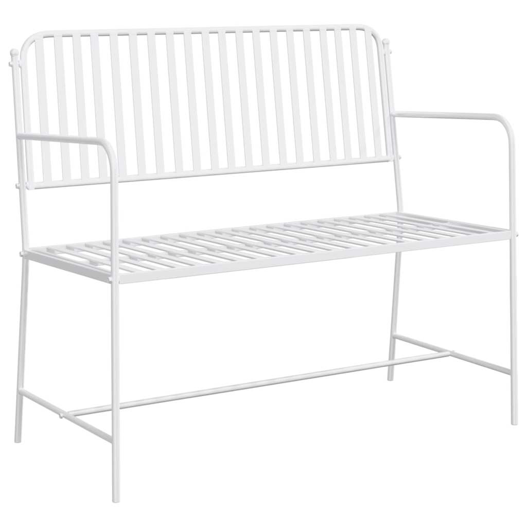 Havebænk Hvid 104 x 54 x 93cm Stål