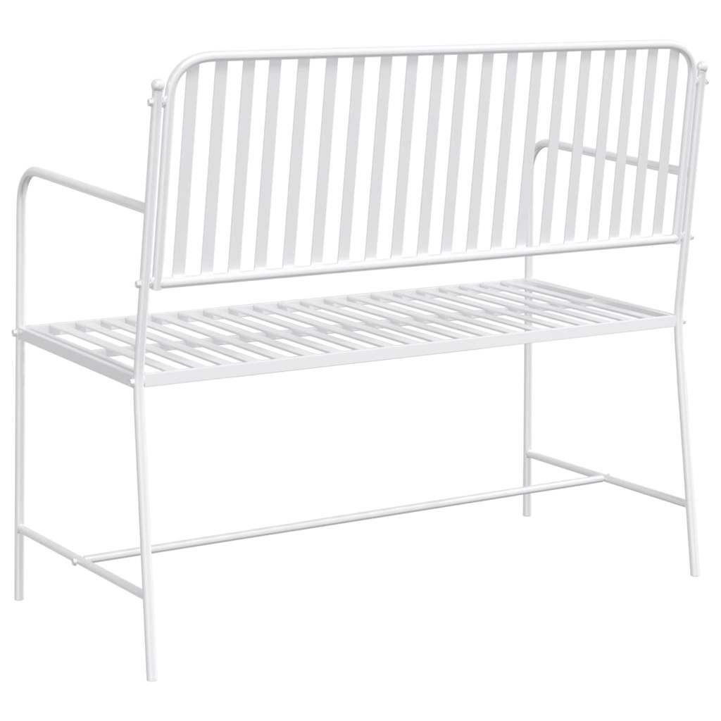 Havebænk Hvid 104 x 54 x 93cm Stål