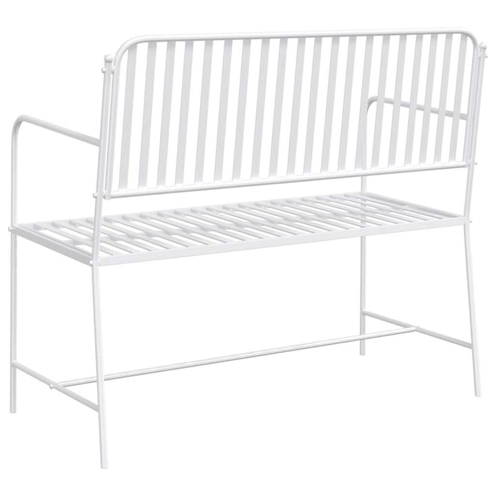Havebænk Hvid 104 x 54 x 93cm Stål