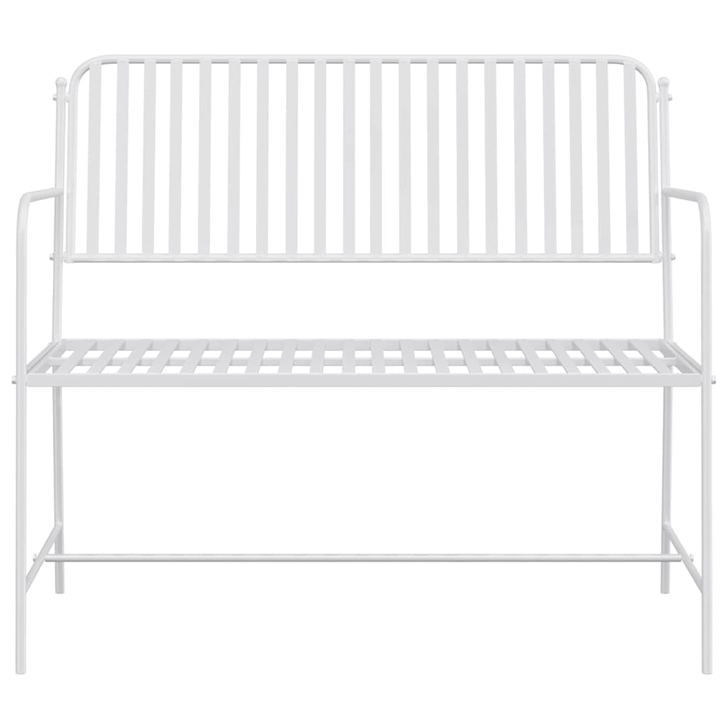 Havebænk Hvid 104 x 54 x 93cm Stål