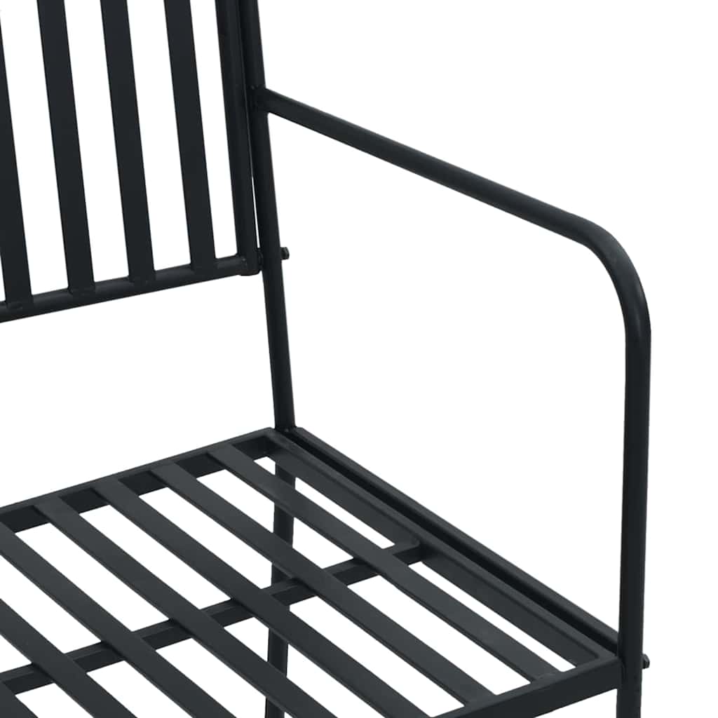Havebænk Sort 104 x 54 x 93cm Stål