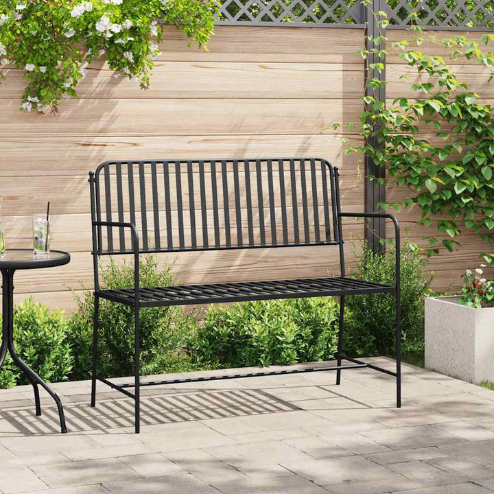 Havebænk Sort 104 x 54 x 93cm Stål
