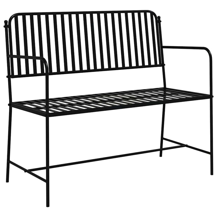 Havebænk Sort 104 x 54 x 93cm Stål