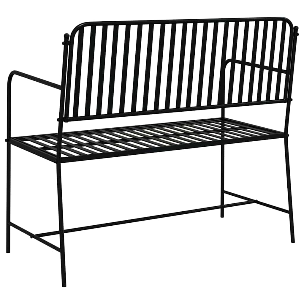 Havebænk Sort 104 x 54 x 93cm Stål
