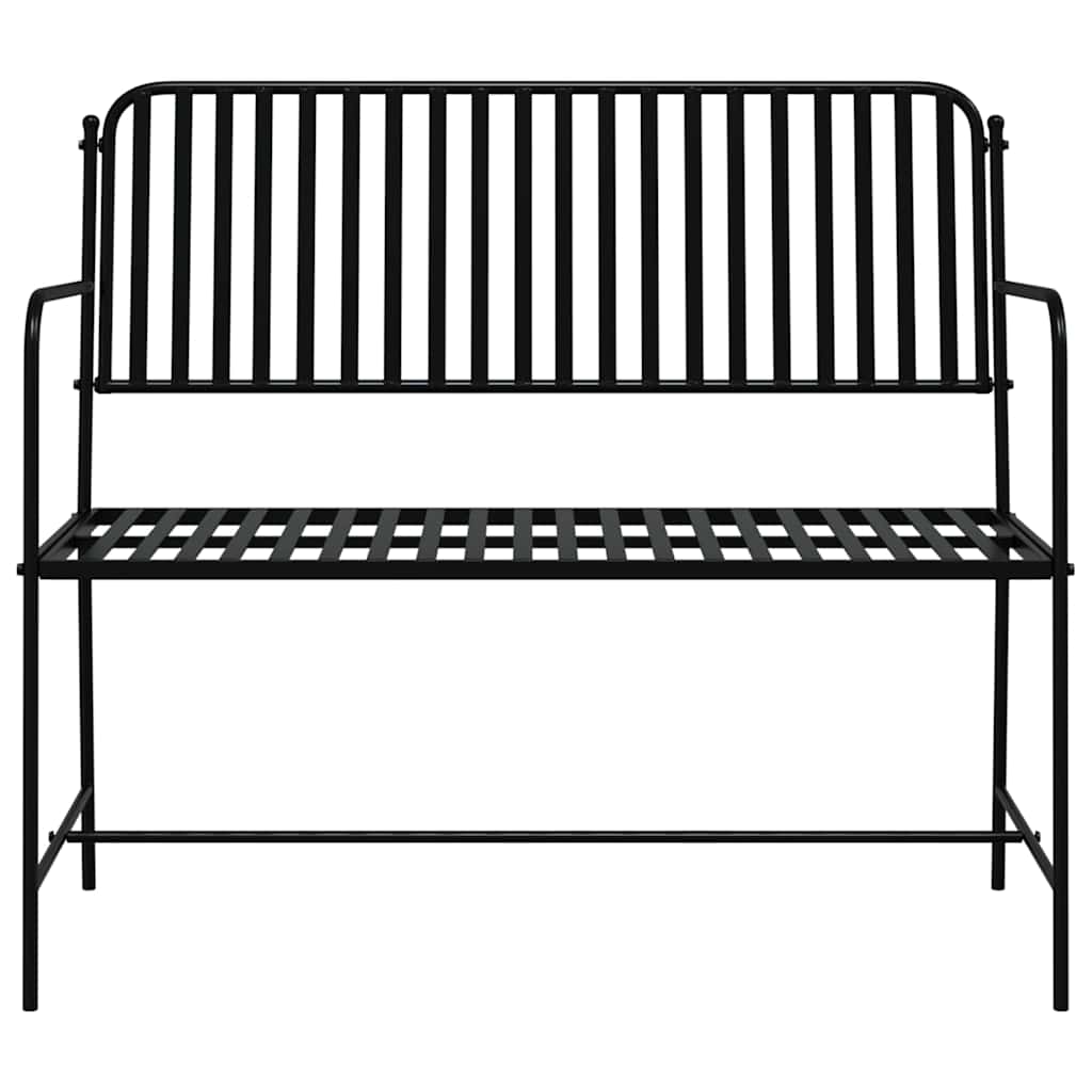 Havebænk Sort 104 x 54 x 93cm Stål