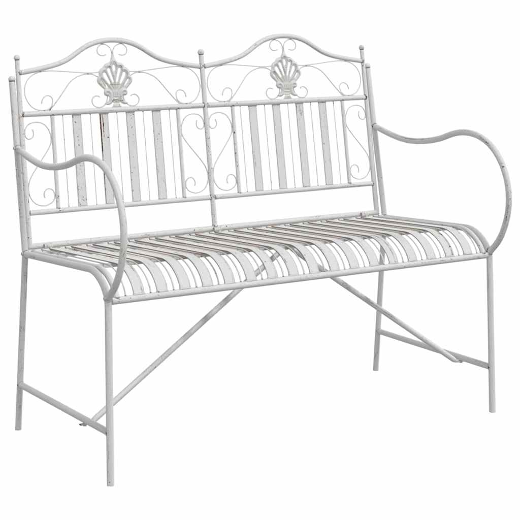 Havebænk Hvid 104 x 54 x 93cm Stål