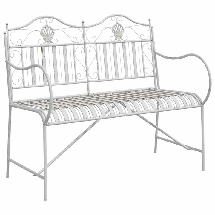 Havebænk Hvid 104 x 54 x 93cm Stål