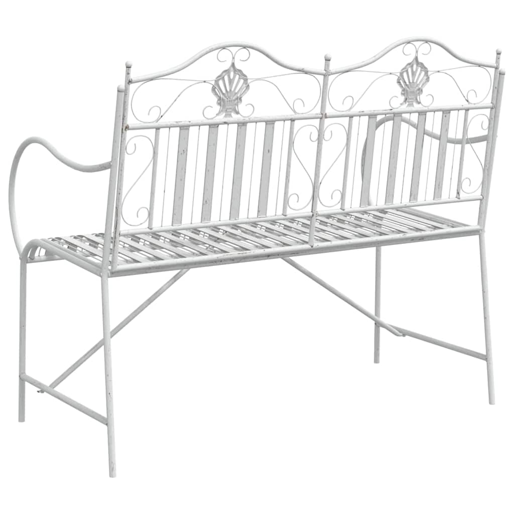 Havebænk Hvid 104 x 54 x 93cm Stål