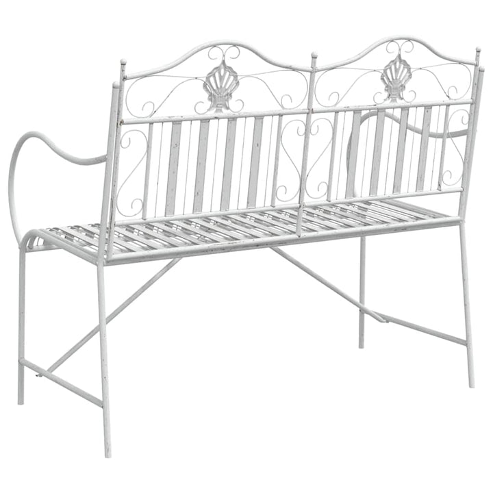 Havebænk Hvid 104 x 54 x 93cm Stål