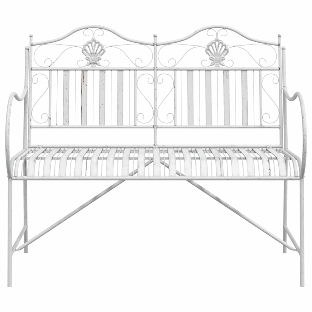 Havebænk Hvid 104 x 54 x 93cm Stål