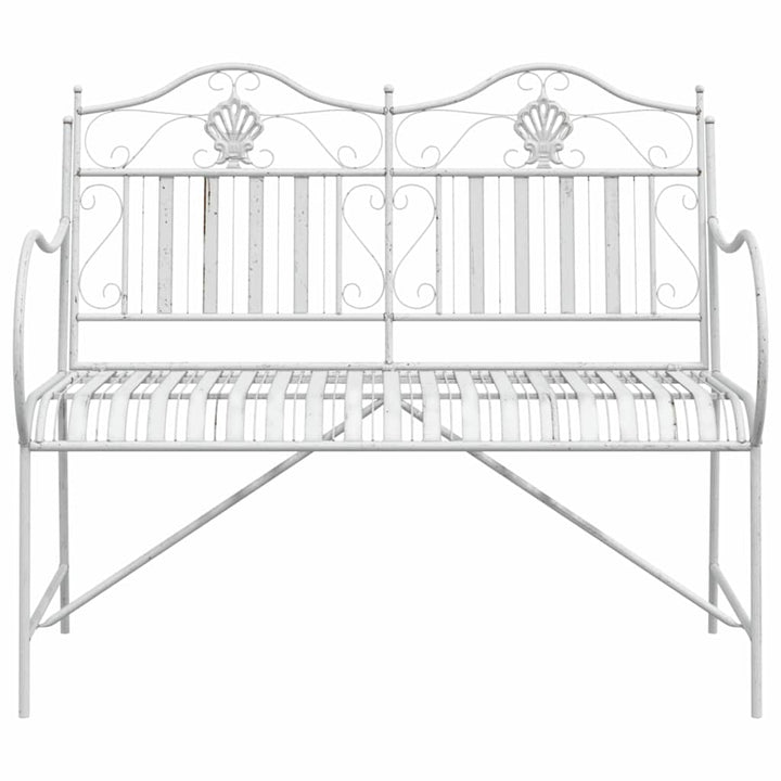 Havebænk Hvid 104 x 54 x 93cm Stål