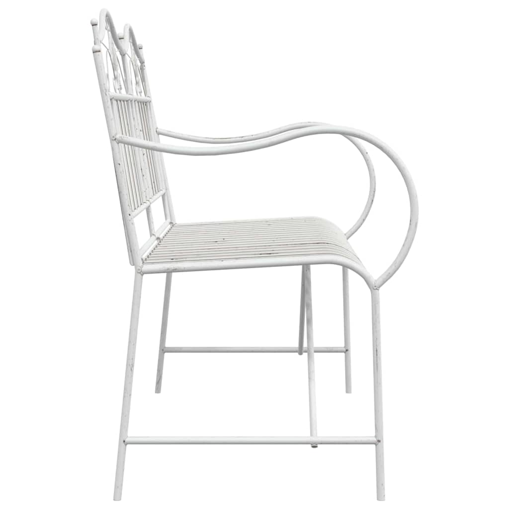 Havebænk Hvid 104 x 54 x 93cm Stål