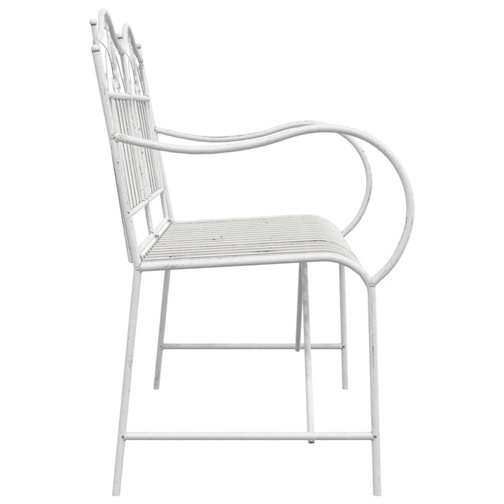 Havebænk Hvid 104 x 54 x 93cm Stål