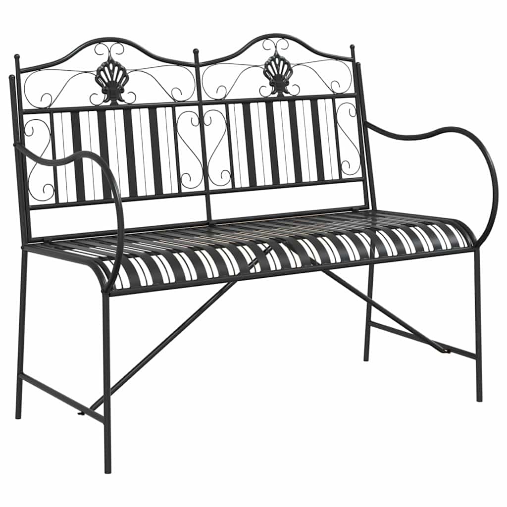Havebænk Sort 104 x 54 x 93cm Stål