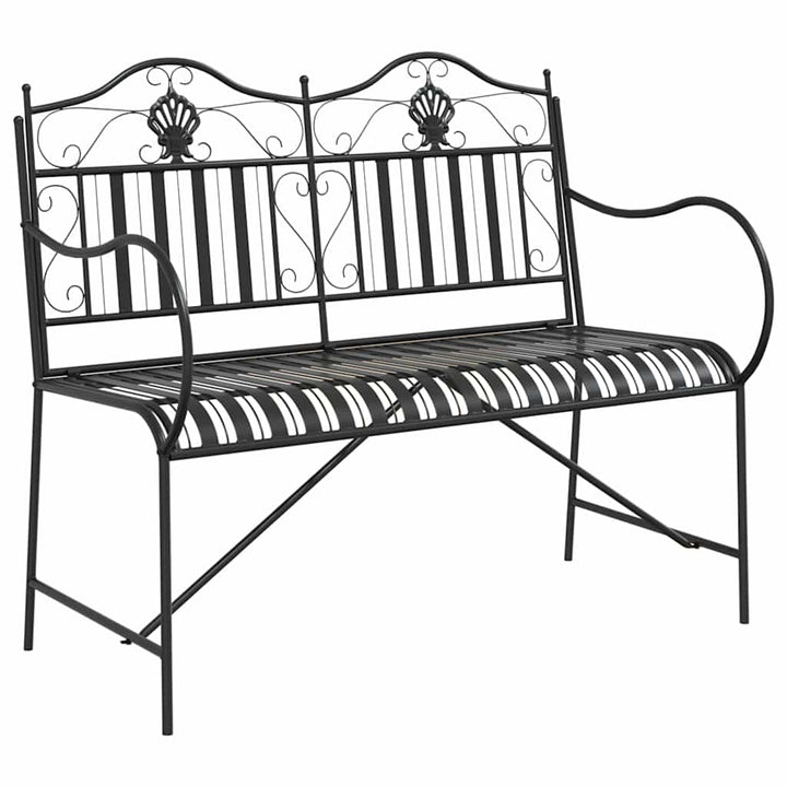 Havebænk Sort 104 x 54 x 93cm Stål
