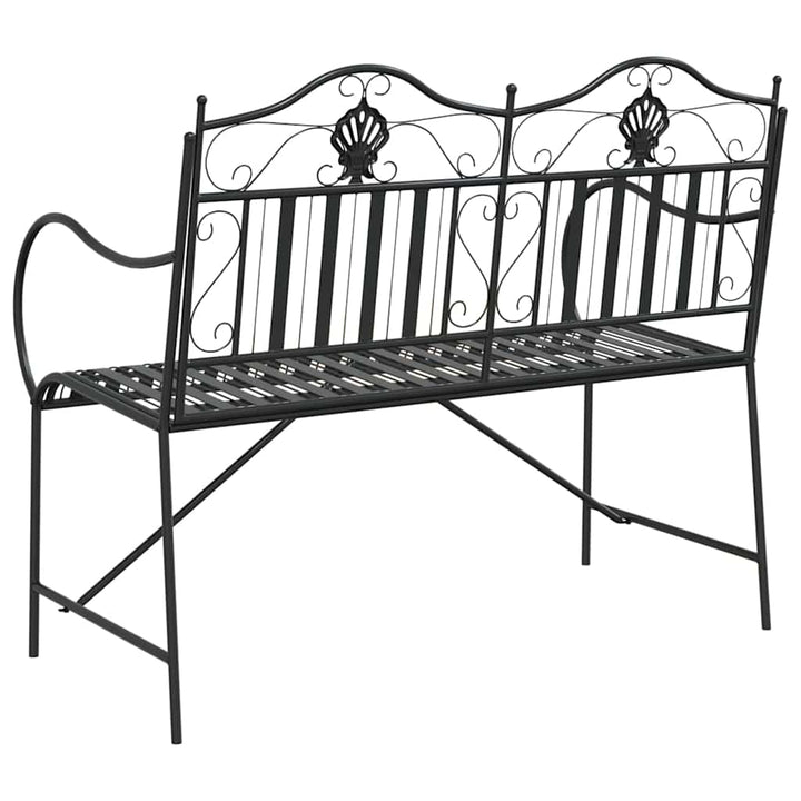 Havebænk Sort 104 x 54 x 93cm Stål