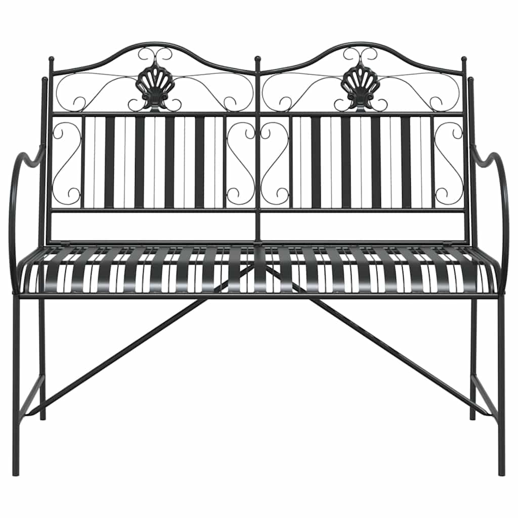 Havebænk Sort 104 x 54 x 93cm Stål